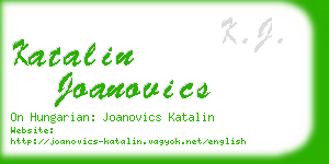 katalin joanovics business card